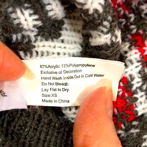 New Pup Crew reindeer knit dog sweater with antler hood.  Size XS.  Cute! - Picture 10 of 12